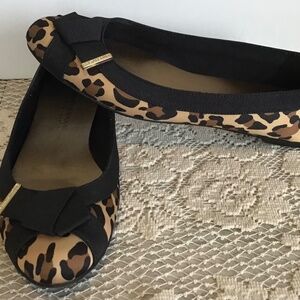 Christian Siriano Size 7.5 leopard print ballet flats with bow